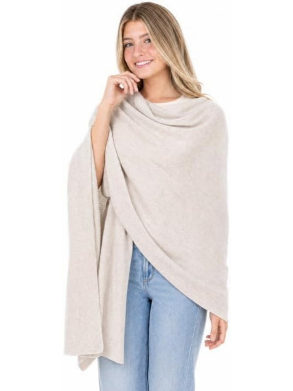 Cozy Cashmere Wool Blend Wrap Shawl Scarf for Women - Travel Size 78"x27